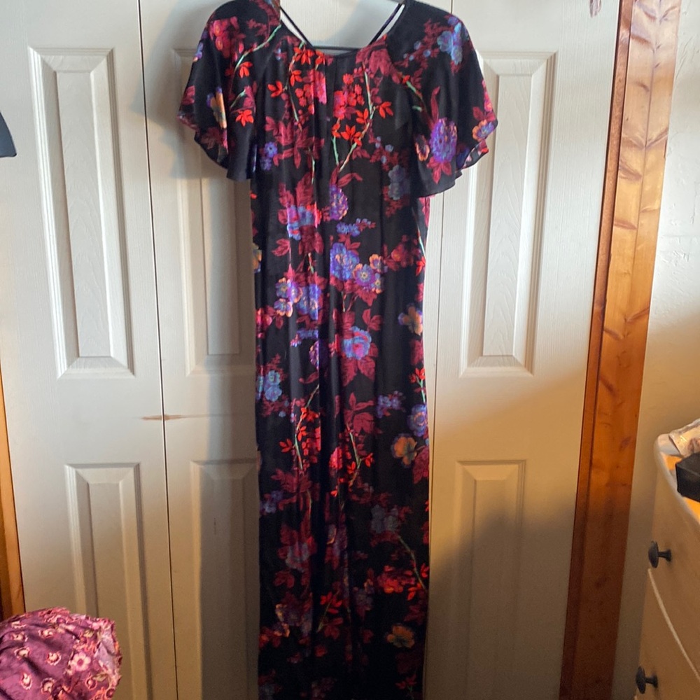 REISS NWT Cinched Waist X Cross Straps Cap Sleeve Midi Length Dress Size12 - Picture 8 of 14